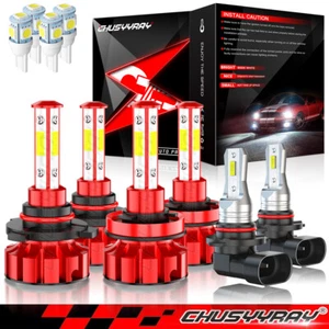 For 2007-2013 Toyota Tundra Combo 6x 6500K LED Headlight Hi/Lo + Fog Light Bulbs - Foto 1 di 18