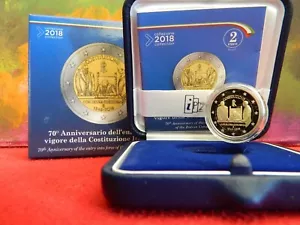 Italien, 2018, Verfassung, 2-Euro-Münze, NACHWEIS / BE - Bild 1 von 3