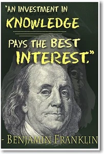 Benjamin Franklin - Una inversión en conocimiento - NUEVO póster de persona famosa - Imagen 1 de 1