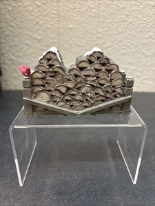 Department 56 Snow Village "Wood Pile w/Red Cardinal Snow Covered" 52665 - Picture 1 of 2