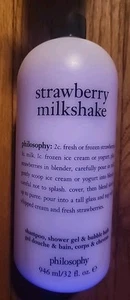 Philosophy Shampoo,Gel Doccia/Bagno Bolla Fragola Milkshake 946ml/32 fl. o - Foto 1 di 4