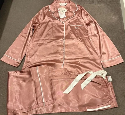 Nuevo con etiquetas Peter Alexander Juego Largo Satén Invierno Oro Rosa - TALLA M Foto 1 de 2