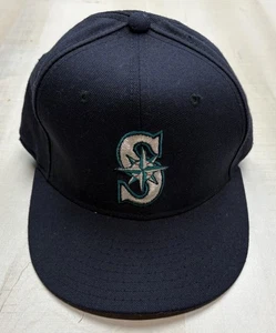 VTG 90s NEW ERA 59FIFTY 5950 PRO MODEL SEATTLE MARINERS HAT CAP 7 3/8 USA WOOL - Picture 1 of 10