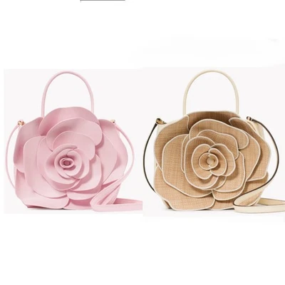 Bandolera Kate Spade KE577 KK969 Flora Rose 3D/Paja nueva con etiquetas Foto 1 de 4