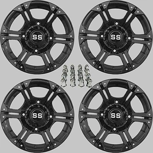 POLARIS SCRAMBLER 850 14" VIPER BLK ATV / UTV ALUMINUM WHEELS (SET 4) POL1CA - Picture 1 of 6