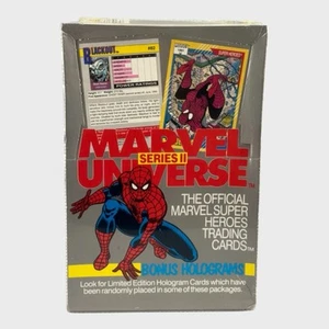 Tarjetas coleccionables Marvel Universe Series II 1991 caja sellada de fábrica - Imagen 1 de 10