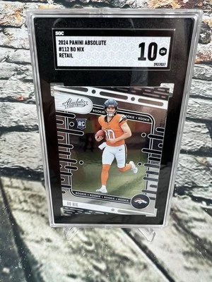 Bo Nix 2024 Panini Absolute Rookie Retail SGC 10 Denver Broncos - Image 1 of 2