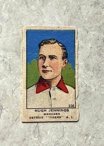 RARE RAW 1919-W514⚾️HUGH JENNINGS HOF HAND CUT CARD GIANTS VARIANT “GREAT IMAGE” - Picture 1 of 9