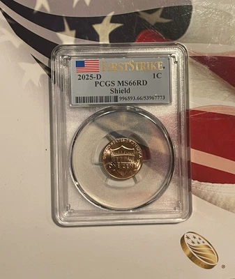 2025-D PCGS Lincoln Shield Cent MS66RD MS-66 Red       First Strike - Image 1 of 2