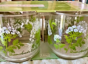 Queen Ann’s Lace Libbey Rocks Gläser im Originalkarton MCM 9 1/2 Oz. NOS - Bild 1 von 4