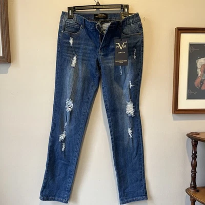Versace узкие джинсы искусственно состаренный джинсовой ткани размер 28 - Изображение 1 из 4