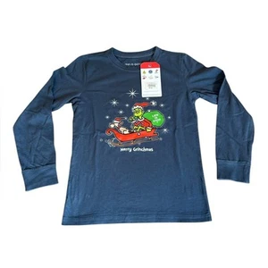Life Is Good Long Sleeve Crusher Tee Merry Grichmas Kids Size Medium NEW - Picture 1 of 9