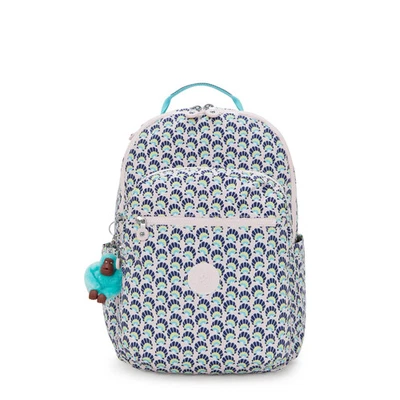 Mochila escolar para computadora portátil Kipling Seoul grande impresa de 15" para mujer Foto 1 de 4