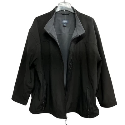Harbor Bay Jacket Mens 4XL Black Softshell Full Zip Fleece Lined Pockets New - Image 1 of 4