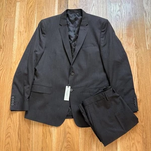 NWT Versace Collection 2pc Pinstripe Charcoal Grey Suit 58/48R 40W MSRP $1395 - Picture 1 of 24