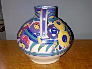 Beautiful Carter Stabler Adams Poole Art Deco fuchsia twin handled Vase, design - Picture 1 of 7