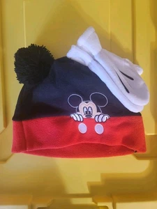 Disney Parks Mickey Mouse Größe Kleinkind Beanie und Handschuh Set NEU Neu mit Etikett - Bild 1 von 3