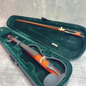 YAMAHA SV250 Silent Electric Violin 4-String Brown Maintenance completed New bow - Picture 1 of 9