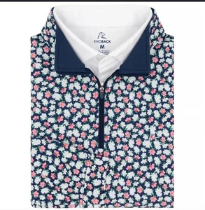 Rhoback Performance 1/4 Zip Q-Zip Pullover Men M THE AZALEAS Stretch Long Sleeve - Picture 1 of 9