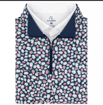 Rhoback Performance 1/4 Zip Q-Zip Pullover Men M THE AZALEAS Stretch Long Sleeve - Image 1 of 4