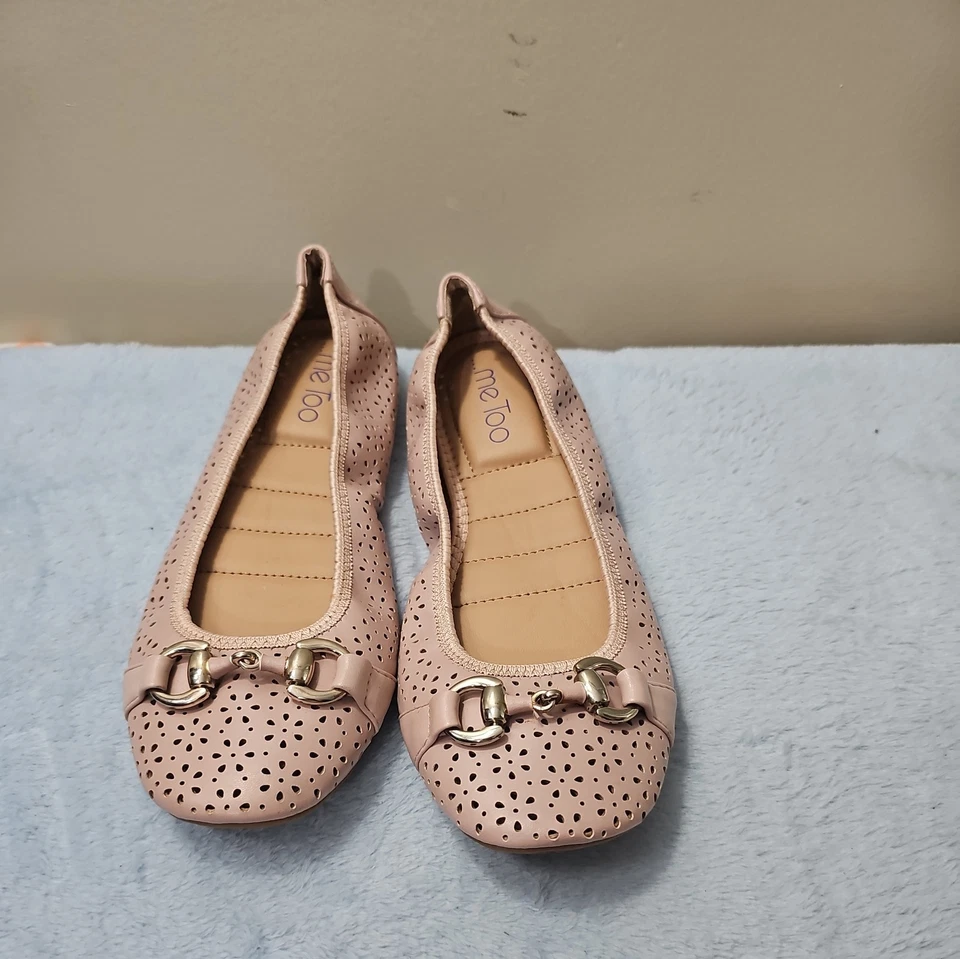 Zapatos sin cordones Me Too Luna Perf Bailarina Cuero Perforado Ballet Talla 7 M Foto 1 de 4