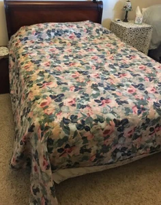 Vintage Designer King size DUVET COVER and King Bed Pillow Shams Floral Roses - Picture 1 of 9