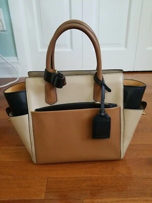 Bolsa tote boxer REED KRAKOFF tricolor color block couro ~ Neutra e versátil! - Imagem 1 de 4