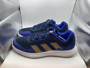 Adidas HQ3513 Men's Size 12 Forcebounce 2.0 Volleyball Shoes Navy/Gold