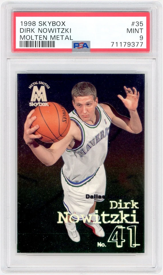 Skybox 1998-99 metal fundido #35 Dirk Nowitzki RC (HOF)/como nuevo PSA 9 *9377 Foto 1 de 1