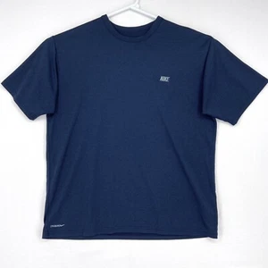 Nike Hombres Talla XL Camisa Atlética Entrenamiento Camiseta Azul Oscuro Poli Mangas Cortas - Imagen 1 de 4