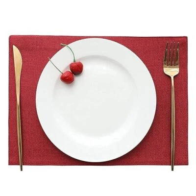 Jute Fabric Dining Table Placemats-12x18 in (pack of 6) - Image 1 of 4