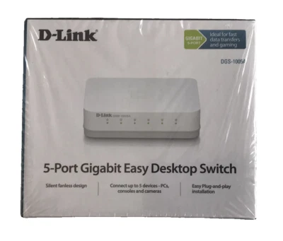 D-Link DGS105 5-ports Gigabit Desktop Switch. Brand new Sealed - Image 1 of 4