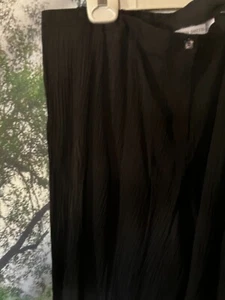 Jaclyn Smith Crinkle Wide Leg Black Size 1X Front Zip w/elastic Pockets NWOT - Picture 1 of 3