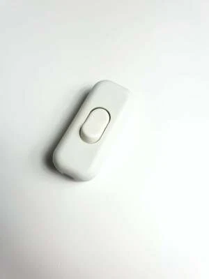 INLINE SWITCH CORD WHITE 6A CABLE COMPACT SIZE FOR 3 CORE LAMP DESK TABLE ST6AWH - Image 1 of 4