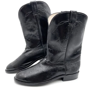 Black Cowboy Boots Ostrich Leather Hand Made 13 D Western High Quality - Picture 1 of 13