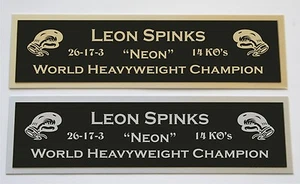 Leon Spinks nameplate for signed boxing gloves trunks photo - Picture 1 of 2