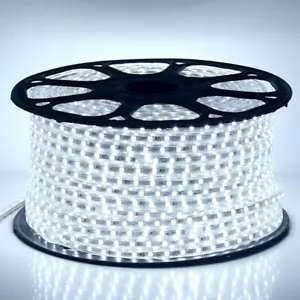 10 mm 144LED/M PCB 2835 SMD Streifen/Seil Licht IP65 220V Kühlweiß/Clip/Garten - Bild 1 von 14