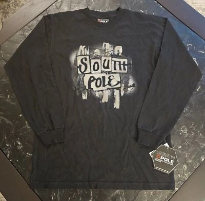 Camiseta Southpole Manga Larga Gráfica Logo 3D Negra Talla L Juvenil De Colección Y2K Nueva Con Etiquetas Foto 1 de 4