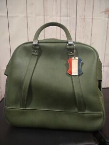 Vintage 70's American Tourister Bag Olive Green Grainy Retro Leather Travel Bag