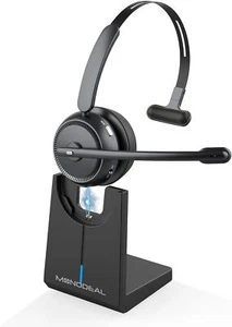 Casque MONODEAL Bluetooth 5.2 avec microphone, bouton de mise en sourdine - Photo 1/9