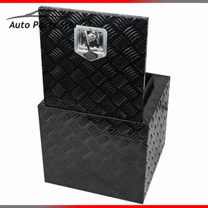 18"X17"X17.75" Black Aluminum 5Bar Tread Tool Box Truck Pickup Underbody Toolbox - Picture 1 of 5