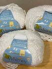Lot 3 Balls Plymouth Yarn WHITNEY Boucle 91% Cotton WHITE 1009  50g Discontinued