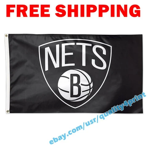 Deluxe Brooklyn Nets Flag Banner 3x5 ft NBA Basketball 2021 Logo Fan Gift NEW Cover