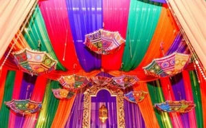 Indian Handmade Sun Shade Wedding Decoration Floral Vintage Cotton Umbrella Lot - Picture 1 of 3