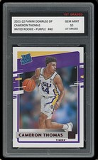 Cameron Thomas 2021 Panini Donruss DP Purple 1st Graded 10 Rated Rookie Card Cam