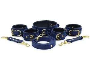Bondage Set Pure-Elegance Royalblau Fessel Set Leder Look Art.Nr. 7316 - Bild 1 von 5