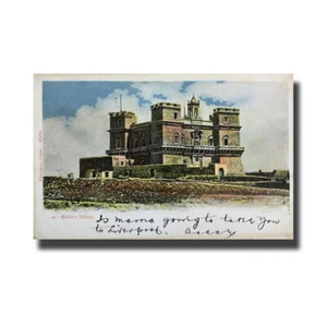 Postal de Malta Vincenzo Galea Selmun Palacio Usada Con Sello Parte Trasera Indivisa - Imagen 1 de 2