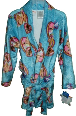 New Girls Small 6-6X Jojo Siwa Bath Robe Plush Soft Fleece Blue Unicorns BowBow - Image 1 of 2