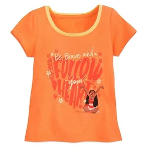 NWT Disney Store Moana Ringer T Shirt Tee Girls Size 5/6 7/8 10/12 - Picture 1 of 1