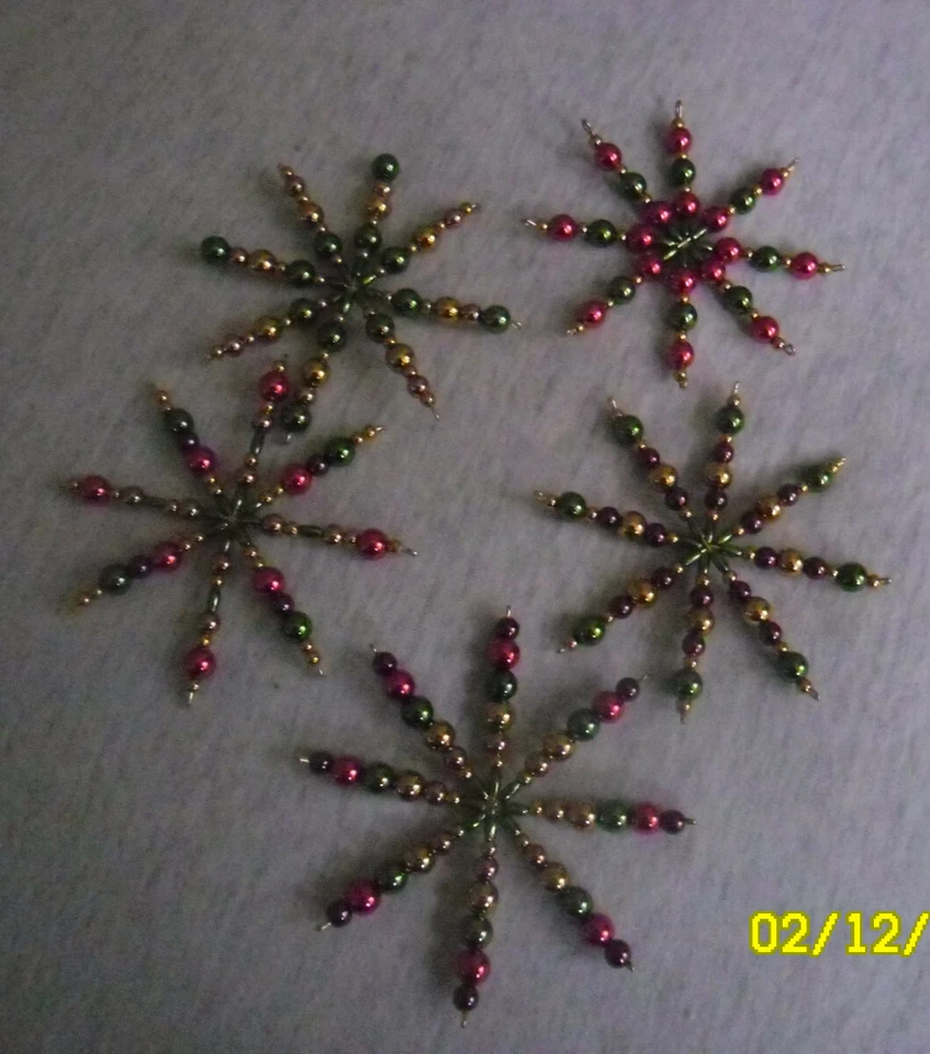  Weihnachtsschmuck Perlensterne Set retro - Bild 1 von 1